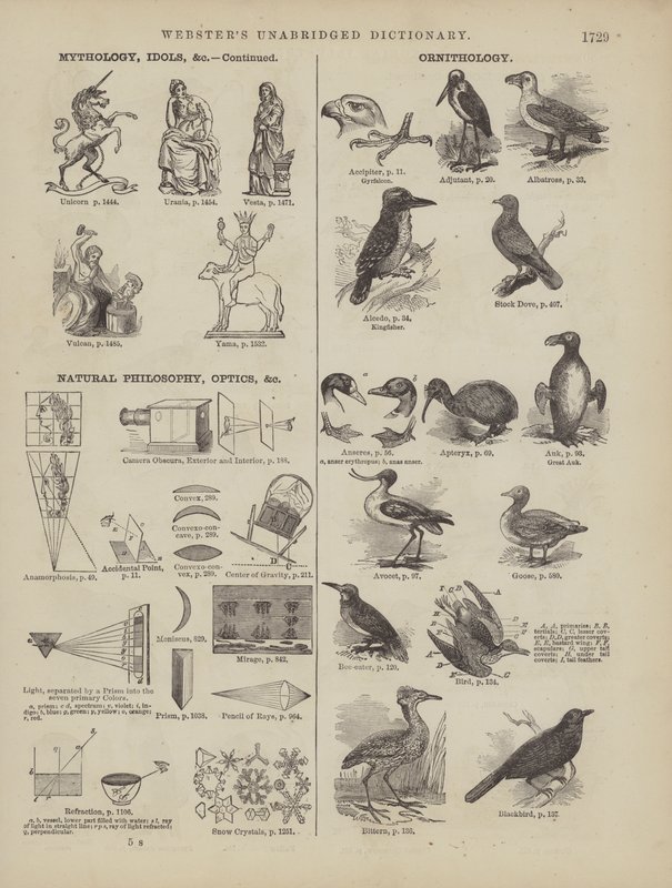 Página del Diccionario Completo de Webster (George Bell) de American School