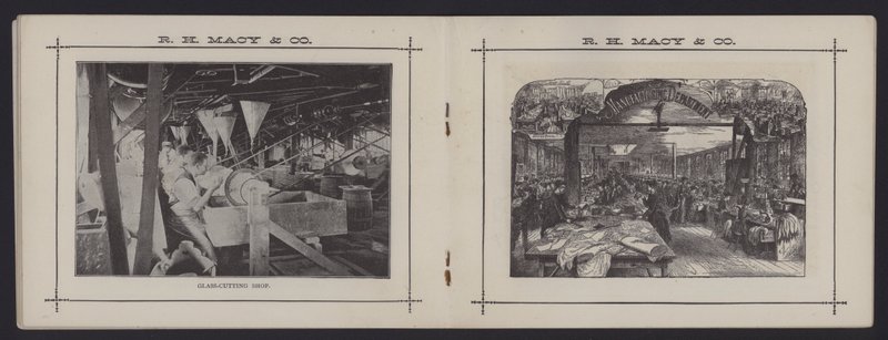Páginas de un folleto sobre R H Macy & Co, Nueva York, es decir, la tienda departamental Macy