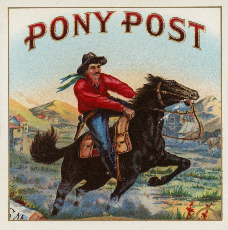 Correo de Pony - Etiqueta de Cigarro de American School