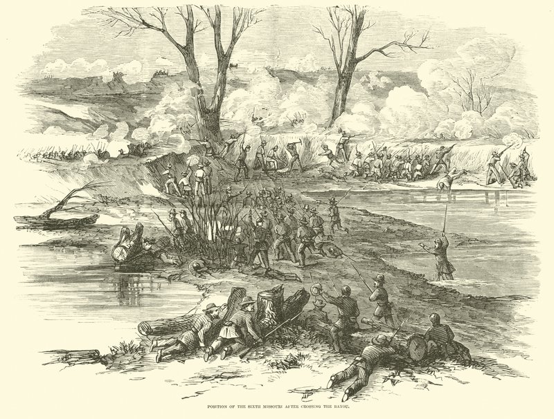 Posición del Sexto de Missouri después de cruzar el Bayou, diciembre 1862 de American School