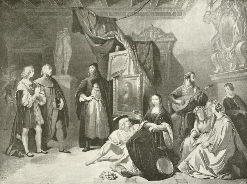 Rafael presentado a Da Vinci (grabado) de American School
