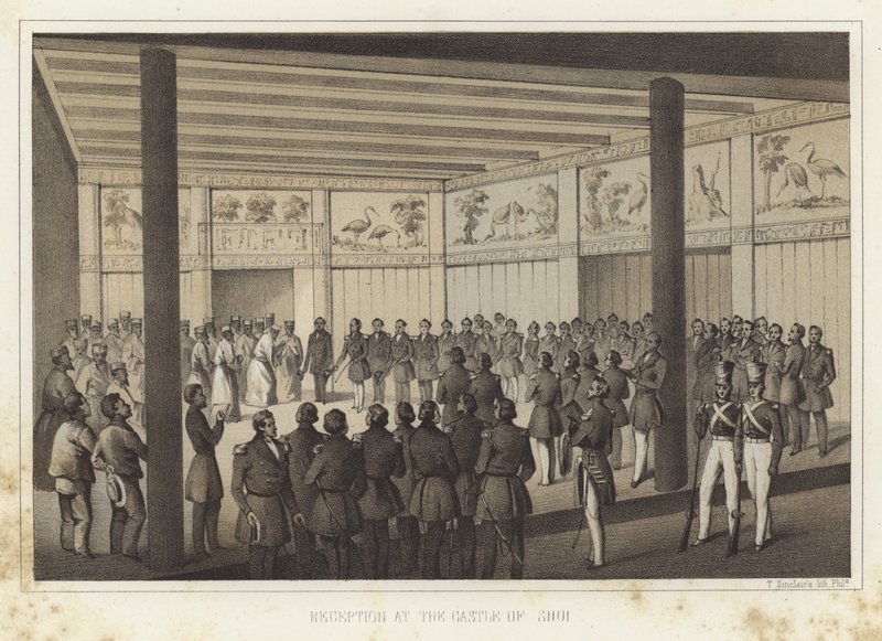 Recepción en el Castillo de Shui, Islas Ryukyu de American School