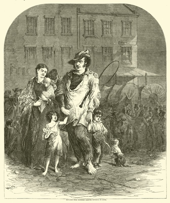 Refugiados del norte de Missouri entrando en St. Louis, septiembre de 1864 de American School