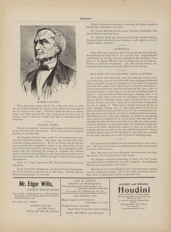 Robert Houdin, Anuncios de American School