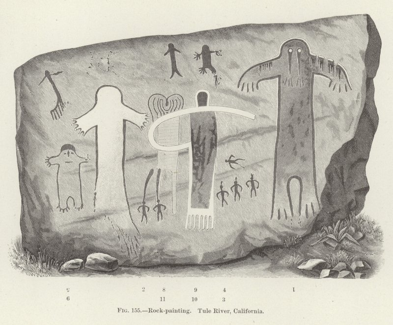 Pintura rupestre, río Tule, California de American School