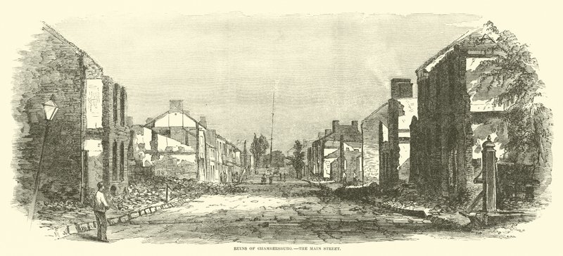 Ruinas de Chambersburg, la calle principal, septiembre 1864 de American School