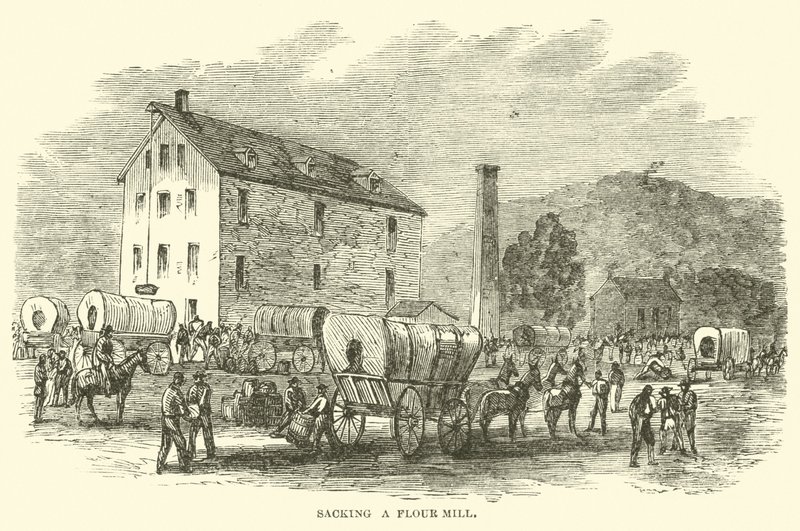 Saqueo de un molino de harina, julio 1864 de American School