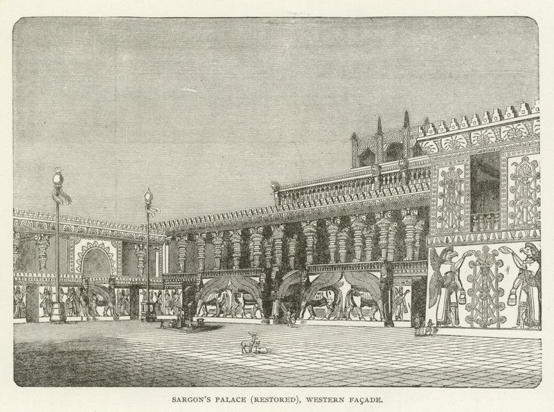 Palacio de Sargón (restaurado), fachada occidental de American School