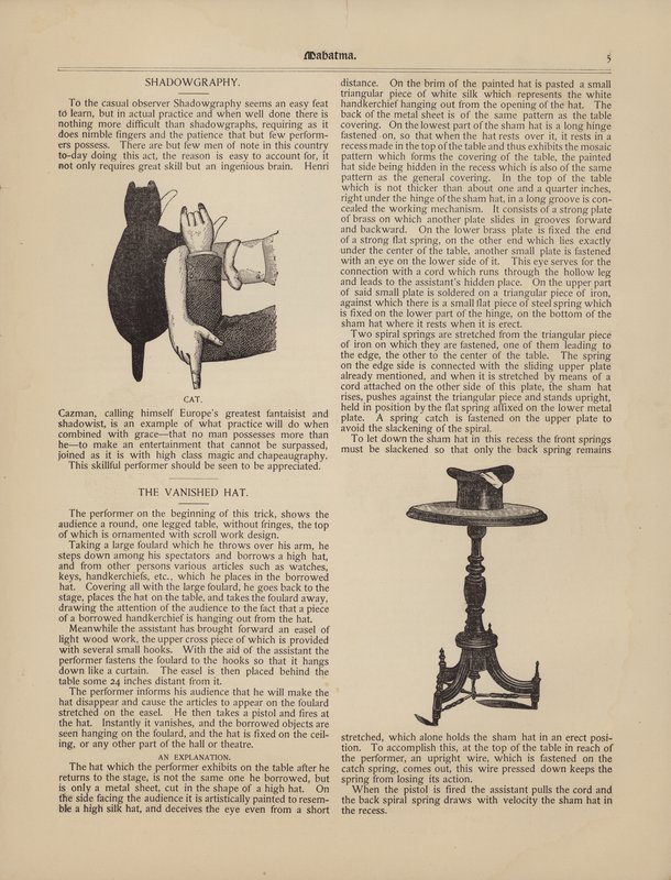 Sombragrafía, El Gato, El Sombrero Desaparecido de American School