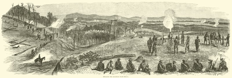 Bombardeo del ferrocarril cerca de Resaca, mayo de 1864 de American School