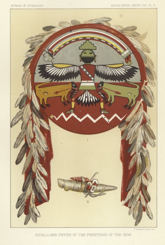 Escudo y fetiche del sacerdocio del arco de American School