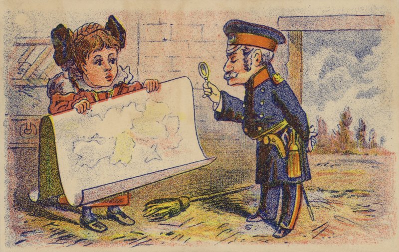 Soldado leyendo mapa de American School