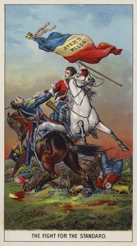Soldados luchando a caballo de American School