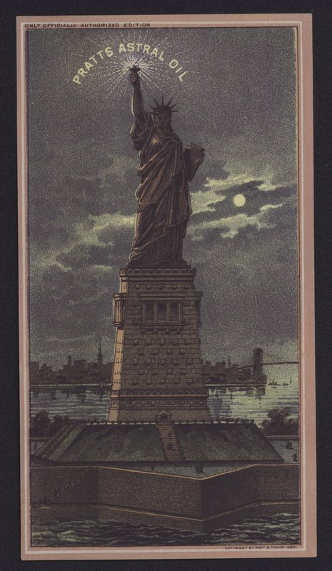 Estatua de la Libertad de noche, Pratts Astral Oil de American School