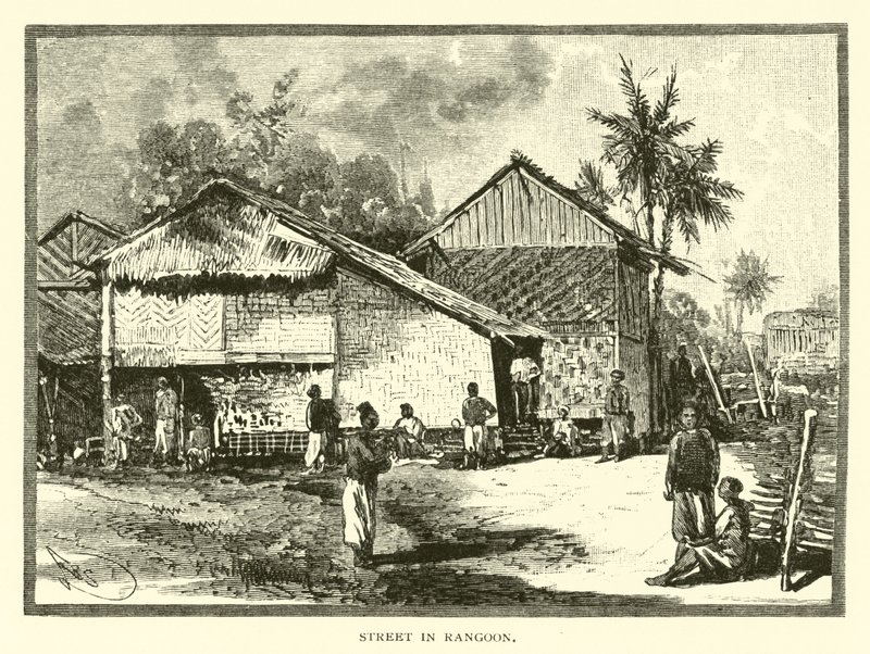 Calle en Rangún de American School