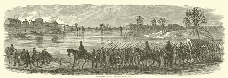 Gran División de Sumner cruzando el Rappahannock, diciembre 1862 de American School