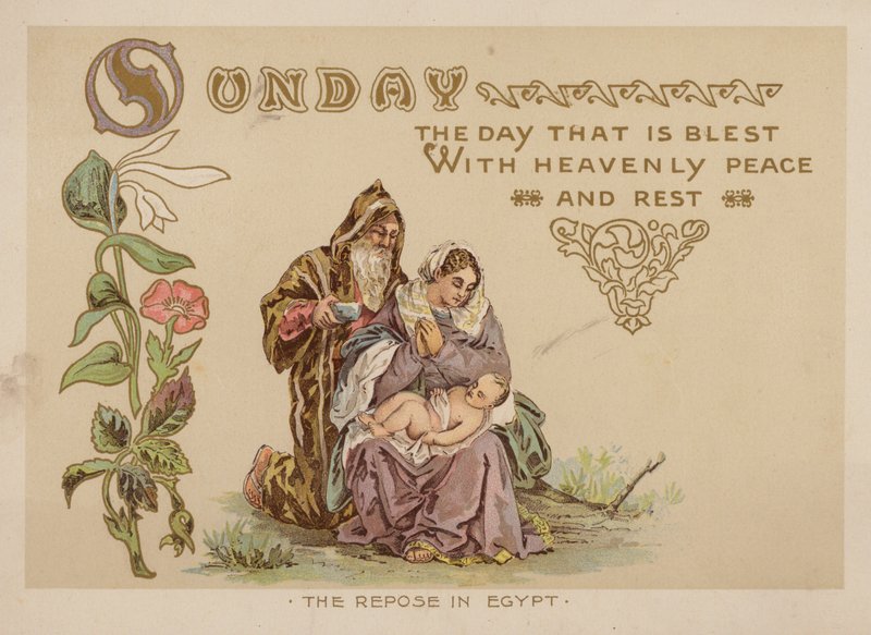 El domingo, día bendecido por la paz y el descanso celestiales (cromolito) de American School