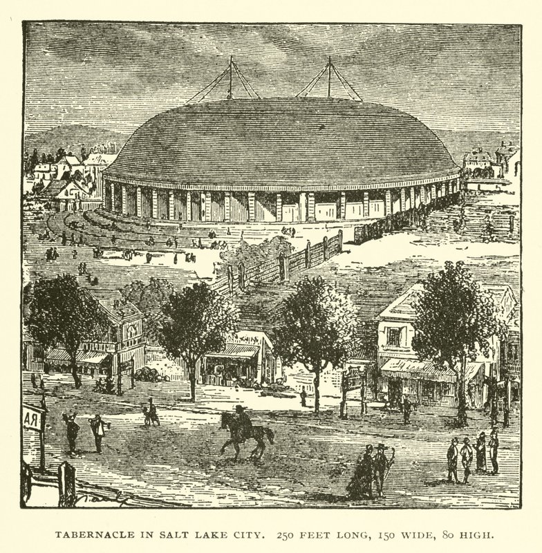 Tabernáculo en Salt Lake City, 250 pies de largo, 150 de ancho, 80 de alto de American School