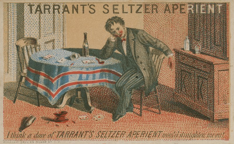 Tarrants Seltzer Aperient, tarjeta comercial de American School