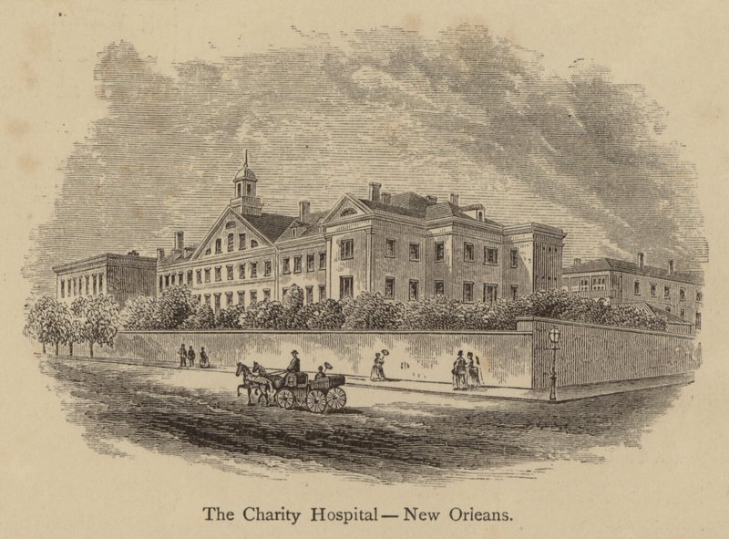 The Charity Hospital, Nueva Orleans (grabado) de American School