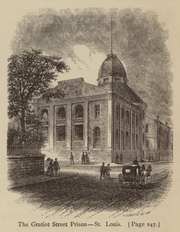 La prisión de Gratiot Street, St Louis (grabado) de American School