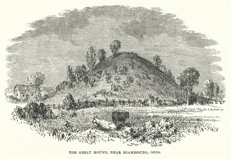 El Gran Montículo, cerca de Miamisburg, Ohio (grabado) de American School