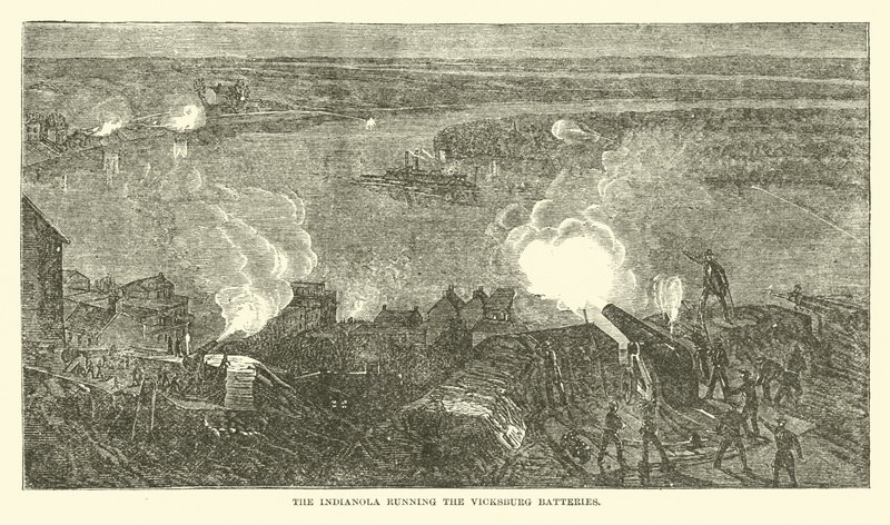 El Indianola atravesando las baterías de Vicksburg, febrero 1863 de American School