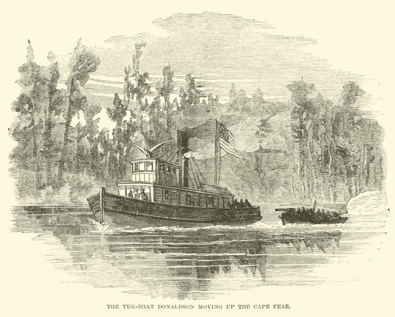 El remolcador Donaldson subiendo el Cape Fear, marzo 1865 de American School