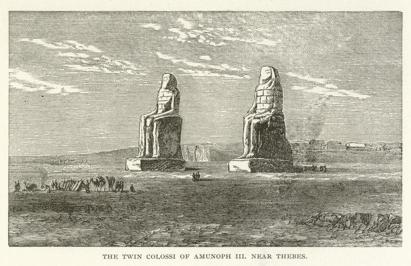 Los Colosos Gemelos de Amenofis III cerca de Tebas de American School