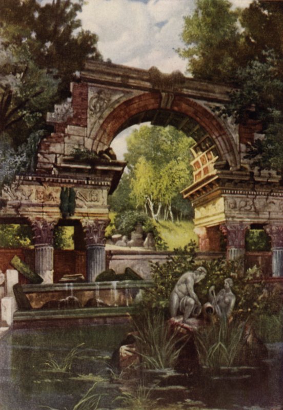 Los jardines de Schonbrunn (litografia en color) de American School