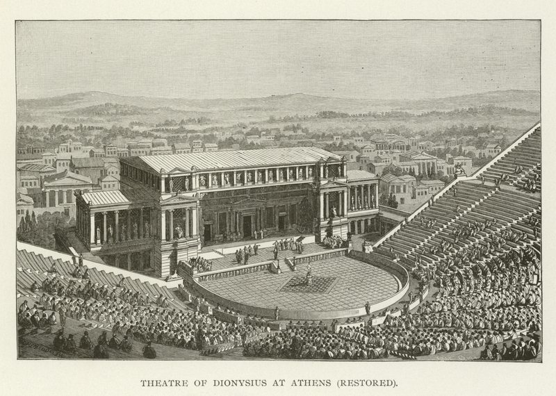 Teatro de Dionisio en Atenas, restaurado de American School
