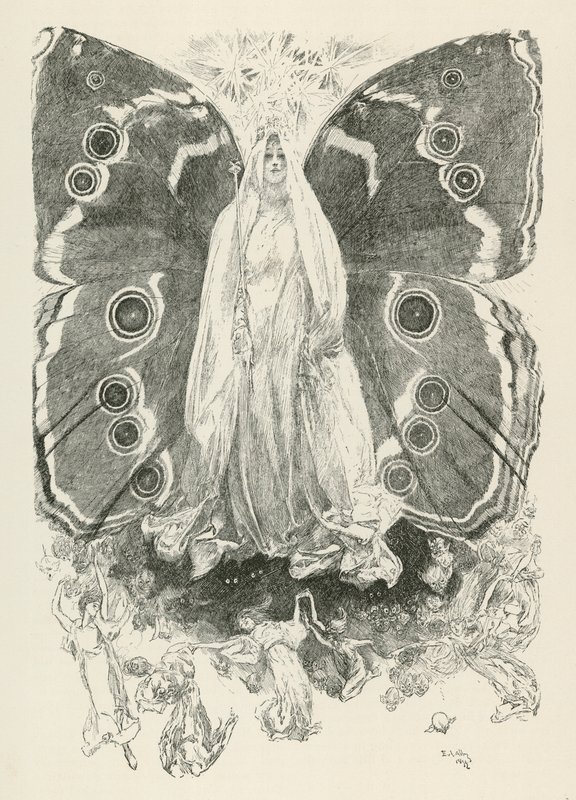 Titania, personaje de la obra de William Shakespeare Sueño de una noche de verano (grabado) de American School