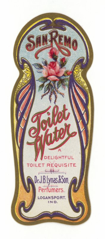 Agua de Tocador, etiqueta, San Remo de American School