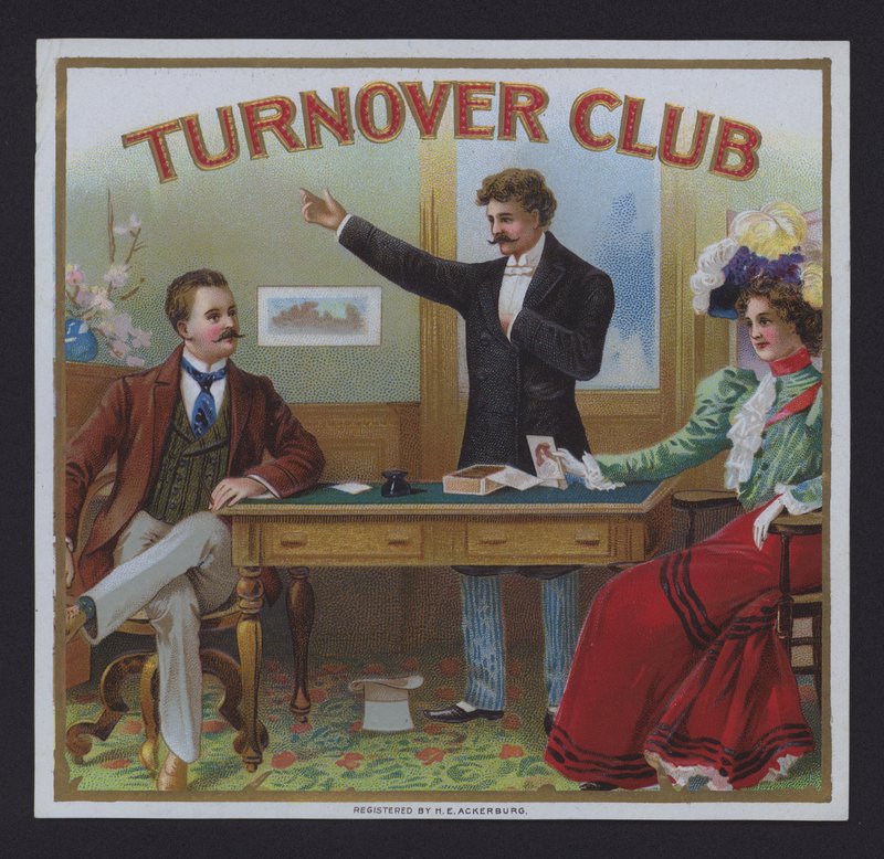 Club de facturación, etiqueta de cigarro (chromolitho) de American School