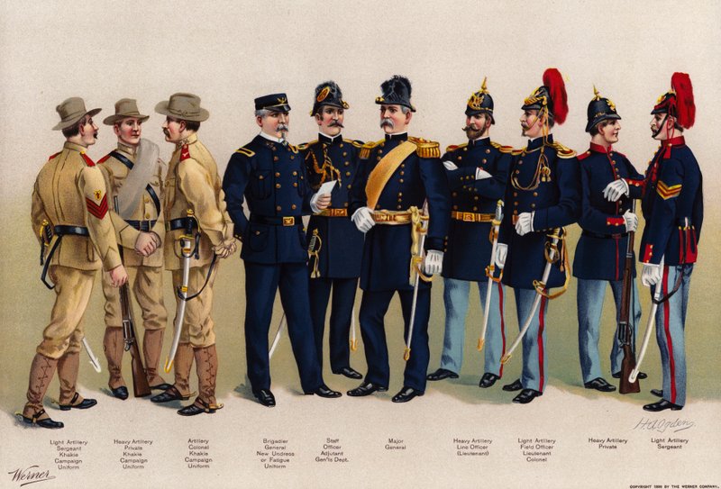 Ejército de EE.UU., uniformes, 7 Artillería, 3 Oficiales de American School