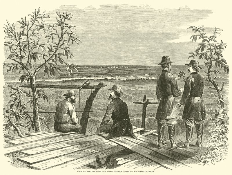 Vista de Atlanta desde la estación de señales al norte del Chattahoochee, julio de 1864 de American School