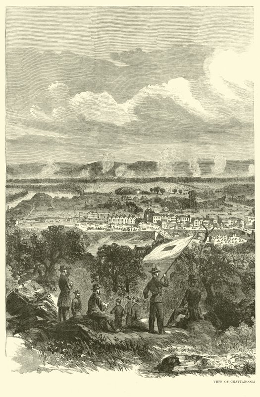 Vista de Chattanooga y el campamento federal, noviembre de 1863 de American School