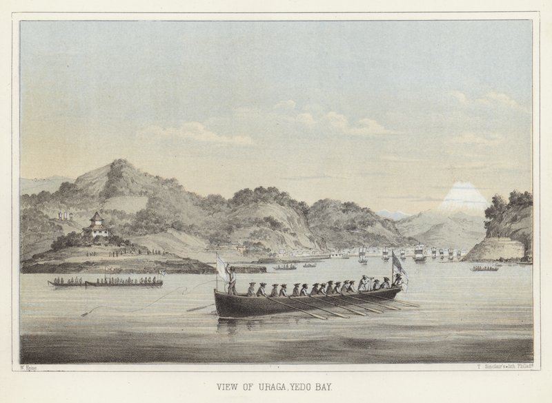 Vista de Uraga, Bahía de Yedo, Japón de American School