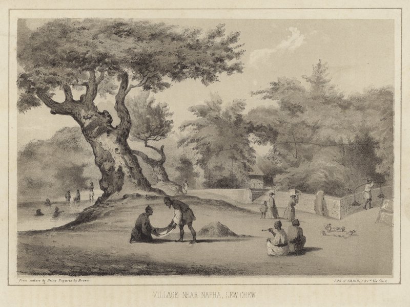 Aldea cerca de Napha, Lew Chew (Islas Ryukyu) de American School