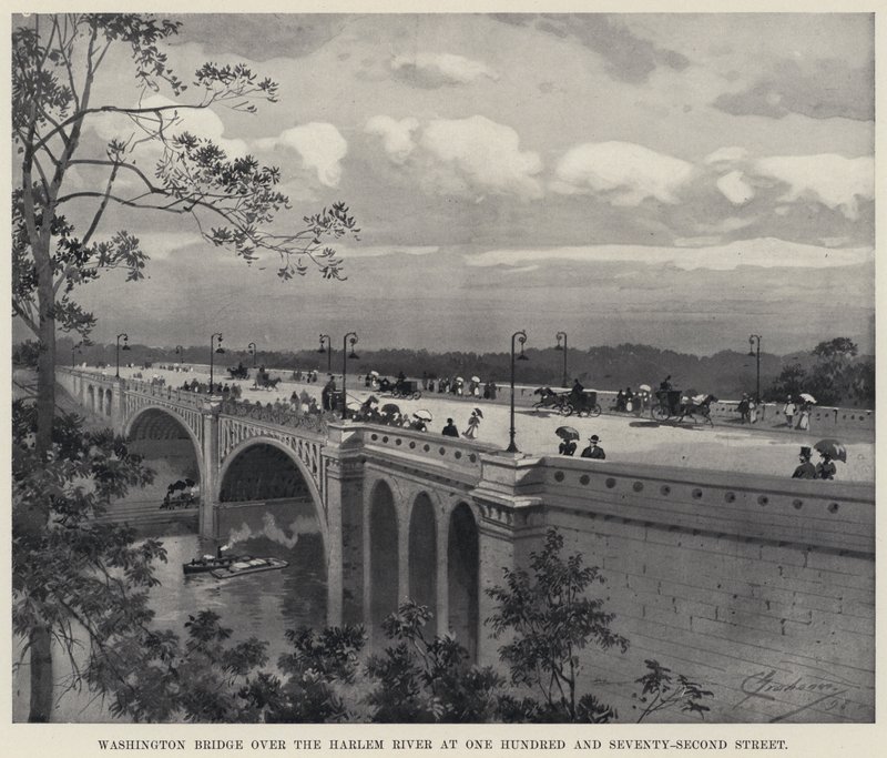 Puente de Washington sobre el Río Harlem en la Calle Ciento Setenta y Dos de American School