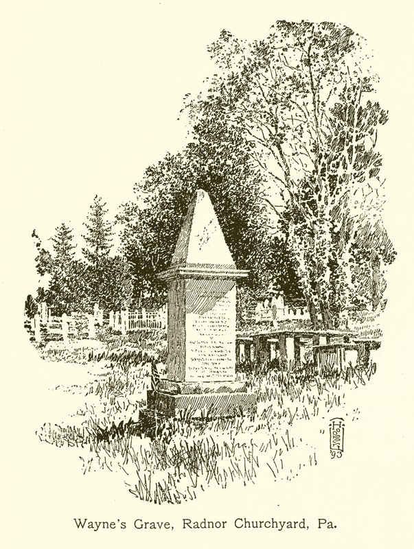 Tumba de Wayne, Cementerio de la Iglesia de Radnor, Pa de American School