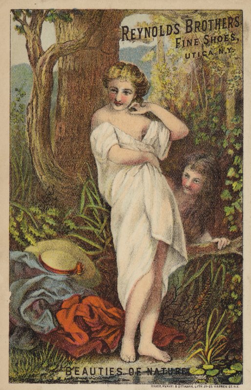 Mujer desnudándose en el bosque de American School