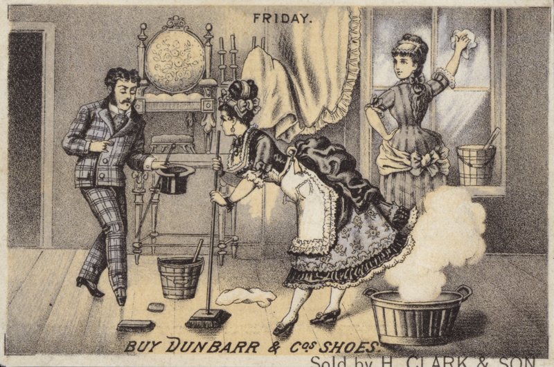 Mujeres limpiando y fregando de American School