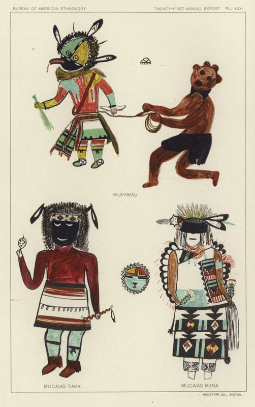 Wupamau, Mucaias Taka, Mucaias Mana (litografía en color) de American School