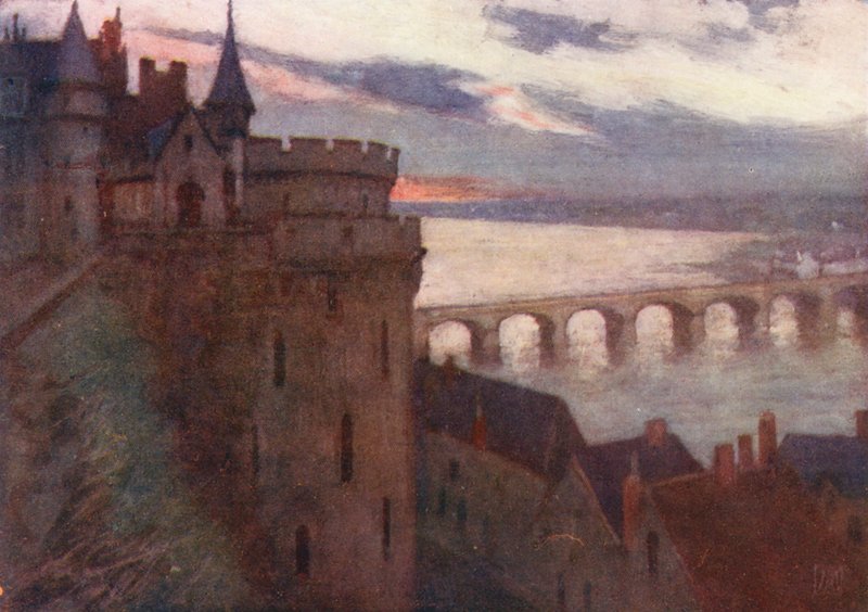 Amboise desde la terraza (litografía en color) de Amy B. Atkinson