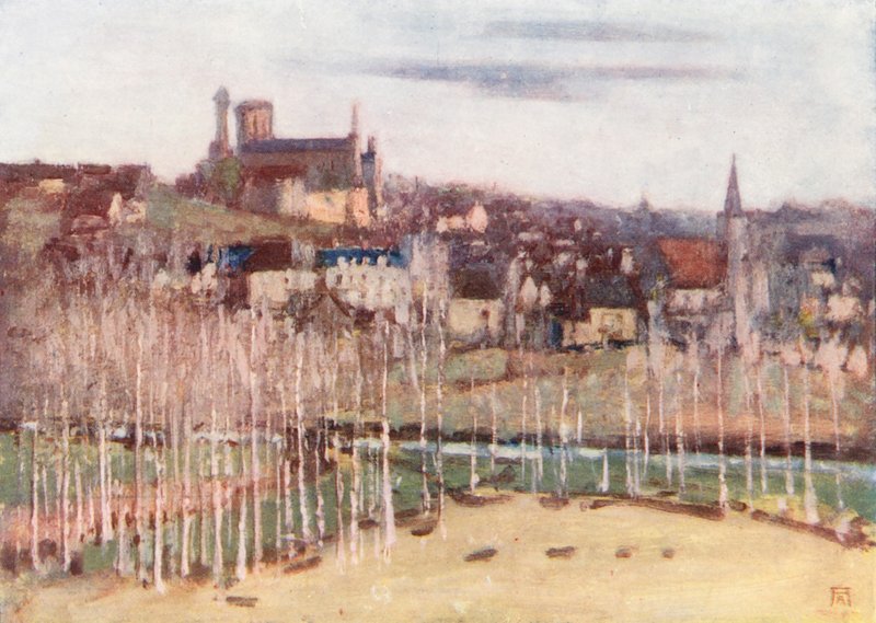 Le Grand Pressigny (litografía en color) de Amy B. Atkinson