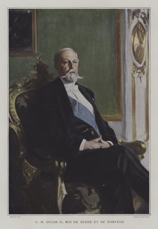 Oscar II, Rey de Suecia y Noruega de Anders Leonard (after) Zorn