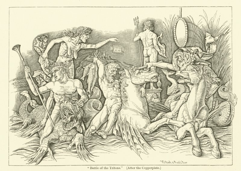 Batalla de los tritones de Andrea (after) Mantegna