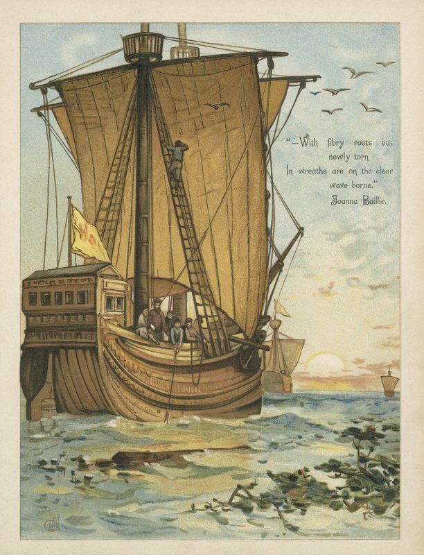 Colón navegando por el Mar de los Sargazos de Andrew Melrose
