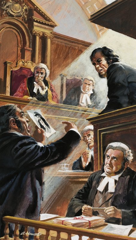 Escena en el tribunal de Andrew Howat